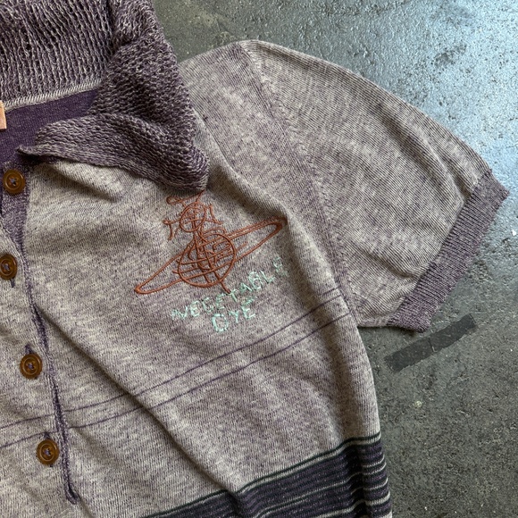 Vivienne Westwood New 2014 Gold Label Purple Knitted Silk Yarn Polo - Picture 10 of 16